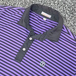 Peter Millar Summer Comfort Mens Golf Polo Size Large Stripe Claret Jug